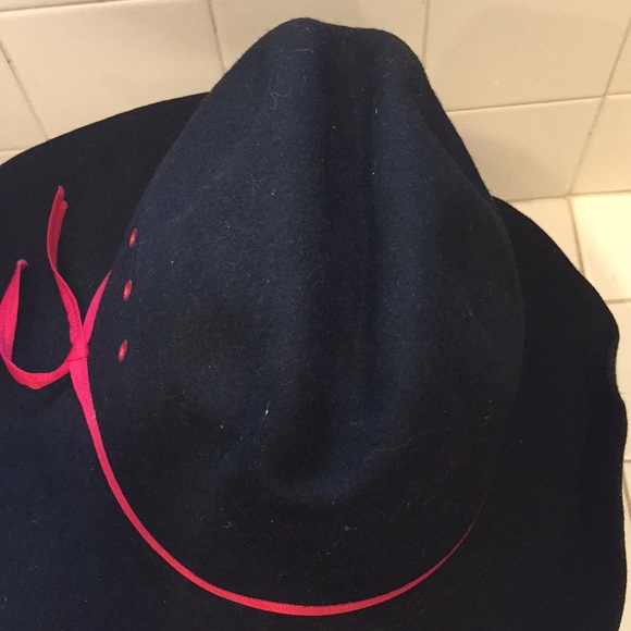 vtg Always On Top Black sz M Virgin Wool felt hat - Picture 11 of 11